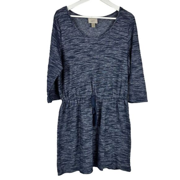 Loft Space Dye Tie Waist Long Sleeve Dress Large - Picture 1 of 5